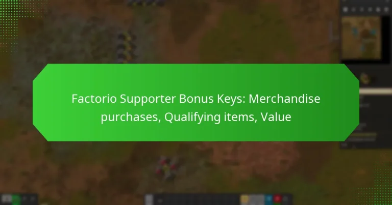 Factorio Supporter Bonus Keys: Merchandise purchases, Qualifying items, Value